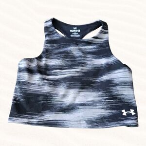 Under Armour Youth Girls Motion Printed Crop Tank Top Fitted Racerback Size YS